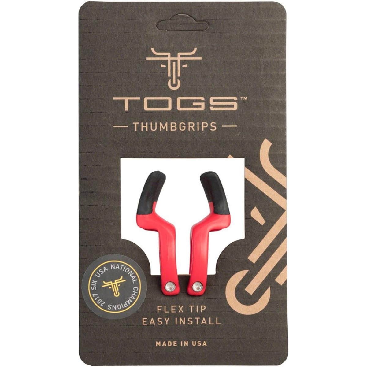 TOGS Flex Close Clamp Resin Grip Inside Mounting Stick Red
