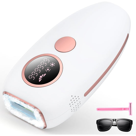 GOLDLEMON Hair Removal Device, Cold Sensation Hair Removal, IPL Light Hair Removal Device, 5 Levels Adjustment, 990,000 Times Irradiation, Light Epilator, Light Aesthetics, Face and Whole Body Hair Removal, Whole Body Unwanted Hair Treatment, Home Use, U