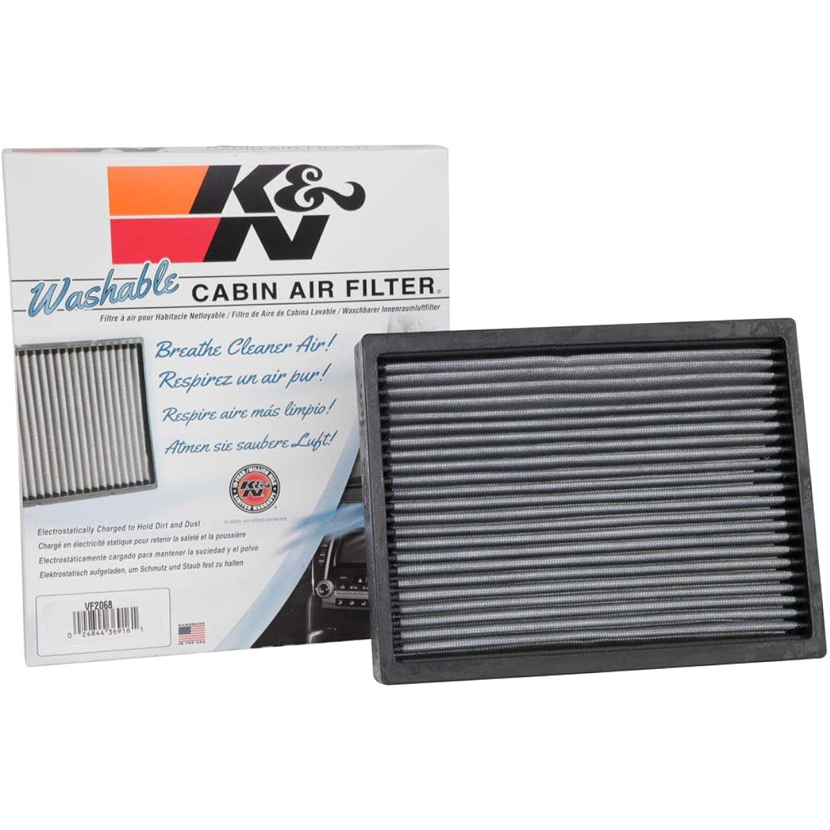 K & N cabin air filter premium, washing, clean airflow, cabin air filter exchange: 2017-2019 Mercedes vehicle model, VF2068