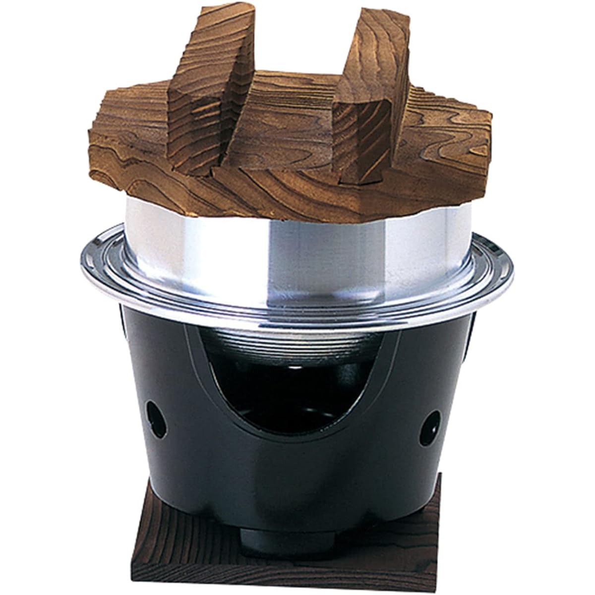 Tonami Shoten Rice pot, pot rice, stove set, hexagonal, 1 cup, made of aluminum, made in Japan, outdoor, camping, open fire OK, repaintable