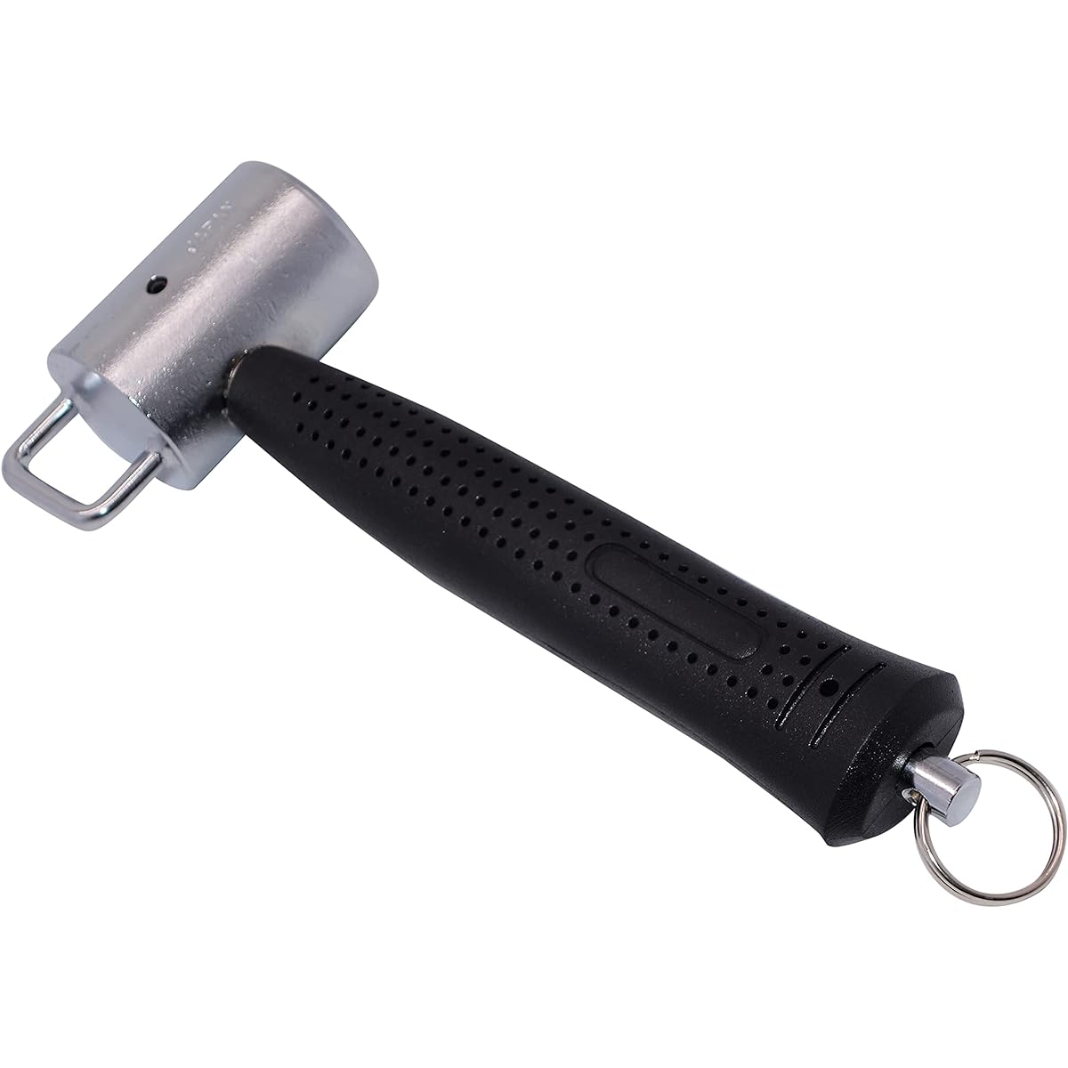 KAKUI Scaffold Hammer Short with Safety Ring (Carabiner Tool Holder One-Touch Detachable Type) Hammer Head Φ44mm S-44 Silver/Black