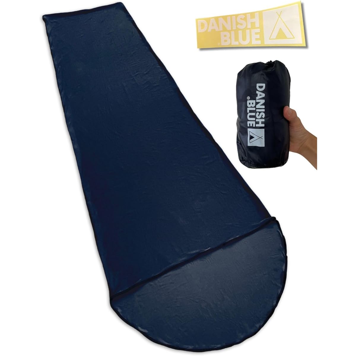 [Camp Instructor Supervised by Hyogo Brand] DANISH BLUE® Inner Sleeping Bag Sheets, Kurumin, Textured, Quick Drying & Stretch Material for Sleeping Comfort, Lightweight, Compact, Water Repellent