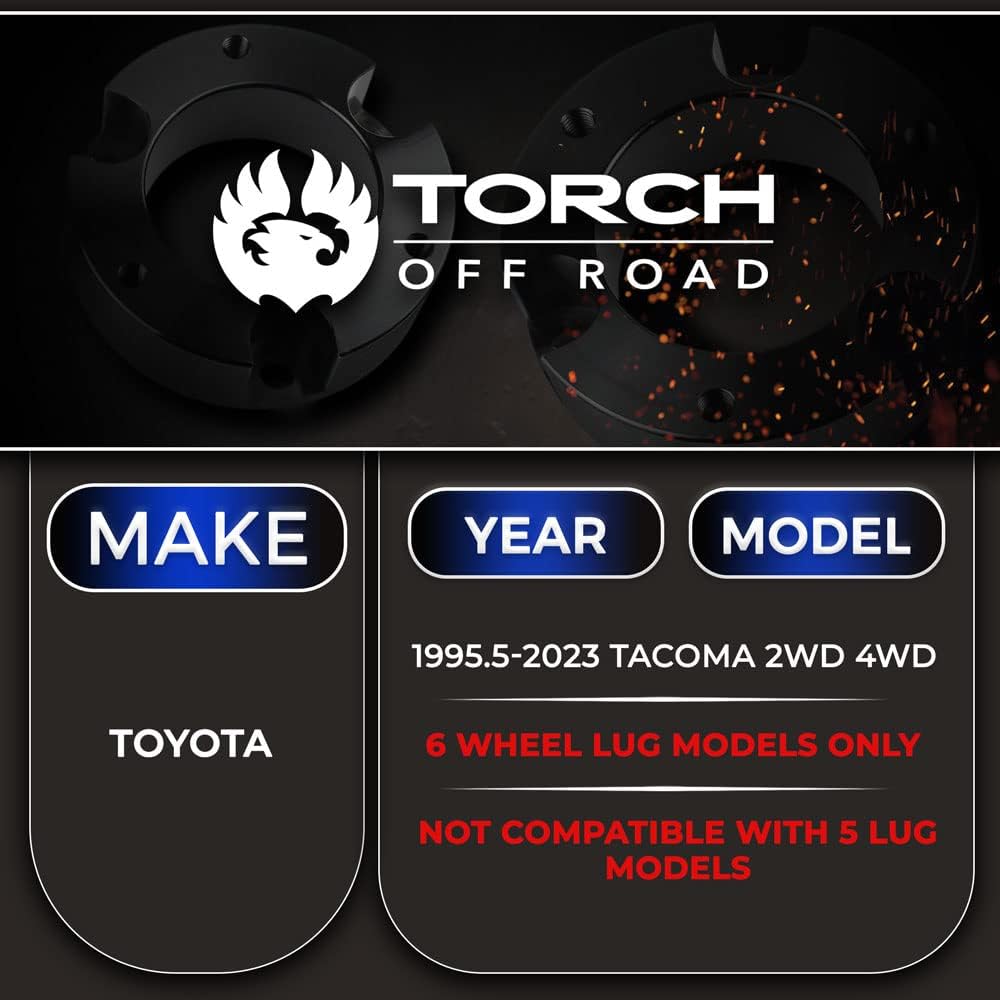 TORCH 1.5 inch-2 inch rear Add a Leaf lift kit 8.5 inch square U bolt 1995-2021 type Toyota Takoma 2WD 4WD TRD SR5