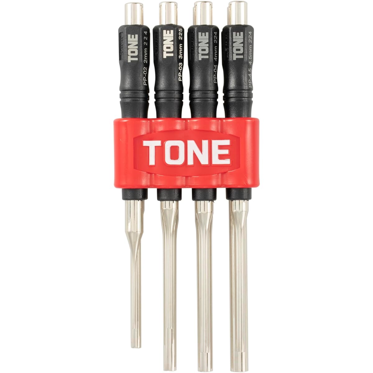 TONE Pin Punch Set (with holder) PP800P Red Contents: 8 items