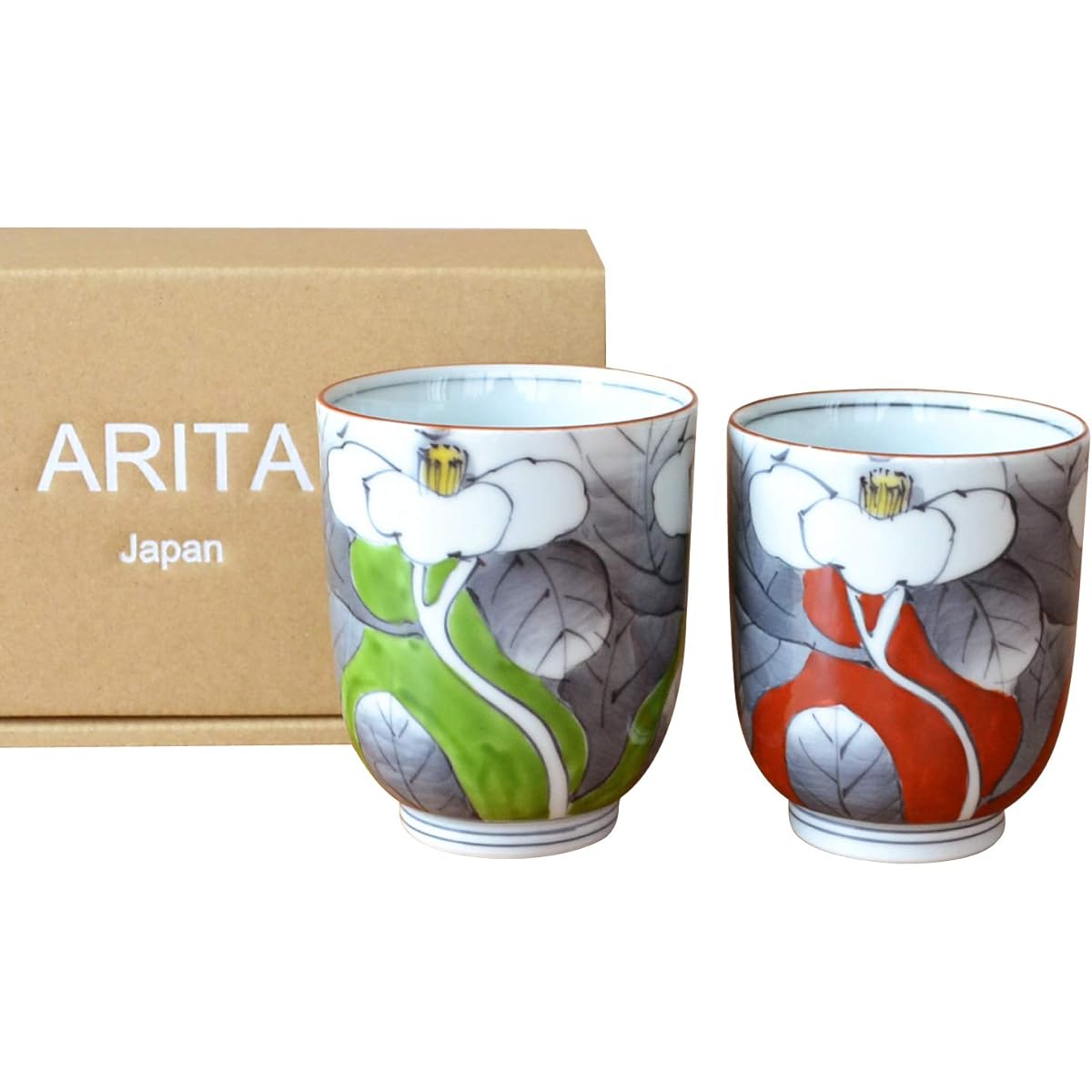 Pair of teacups, present, gift boxed, stylish, Arita ware, Yuka, couple's bathtub, made in Japan