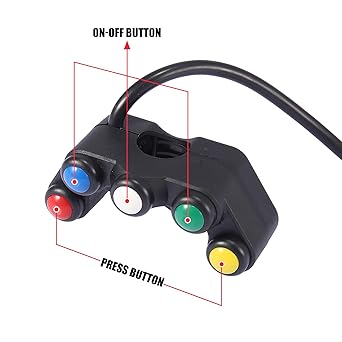 MOTOFORTI 7/8 inch Handle Bar Switch Acemburi 5 Button Auto Bip Race Bike Plastic