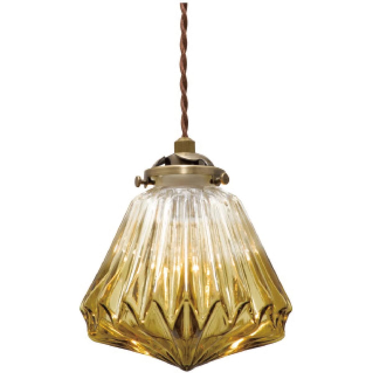 Interform pendant light LT-1589CL Lorae with incandescent bulb amber gradation glass