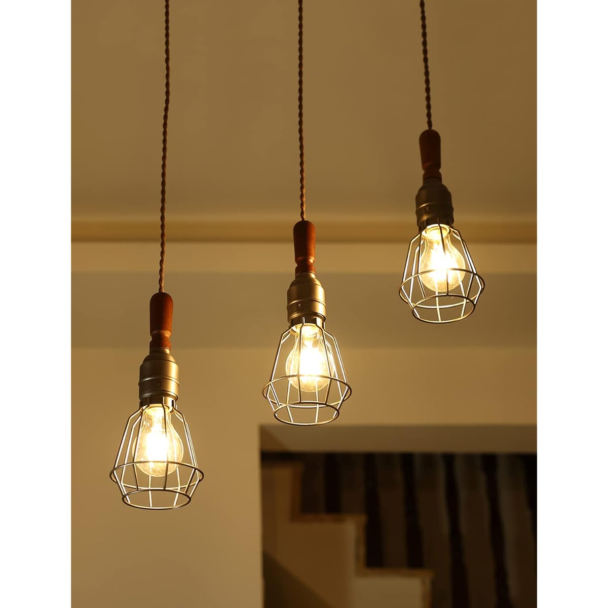 3 Pendant Lights E26 Base with LED Bulb Scandinavian Pendant Lamp Stylish Lighting Fixture Ceiling Light Hanging Cord Included PSE Certified 3 Light Set