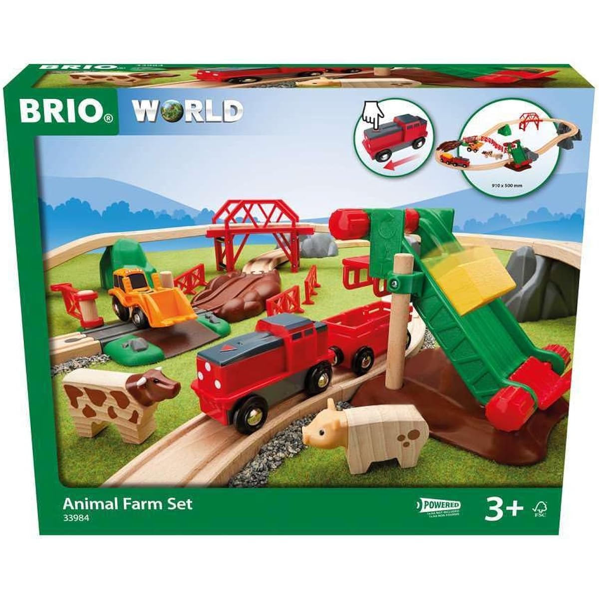 BRIO WORLD Animal Farm Set [Wooden Rail Toy] 33984