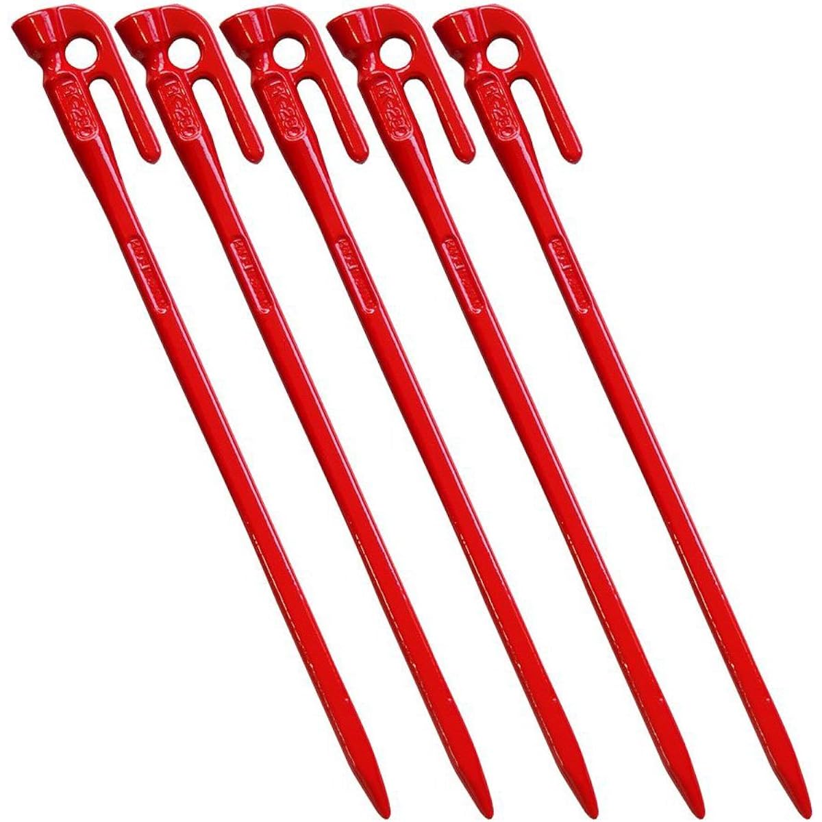 ELLISSE Forged Peg Elisse Stake 28cm Red Powder Coating Set of 5 MK-280RD MADE IN JAPAN