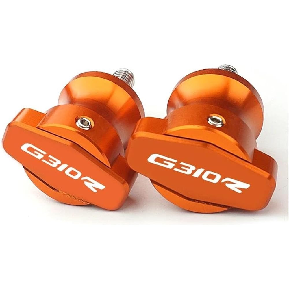 Motorcycle Bobbin Slider Stand 8mm Motorcycle Accessories Stand Screw Motorcycle Swing Arm Spool Slider Screw For G310R G310GS G310 R 2017 2018 (Color: Orange)