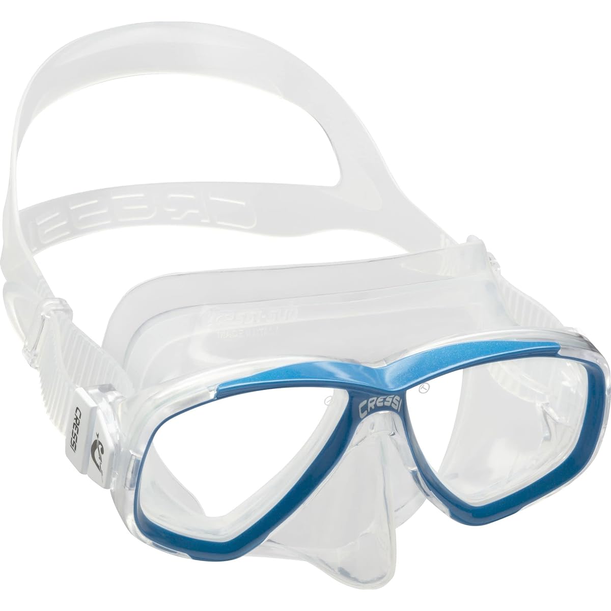 CRESSI Snorkeling Freediving Mask [PERLA] Twin Lens Tempered Glass Lens Color Finely Adjustable Strap [Genuine Product]