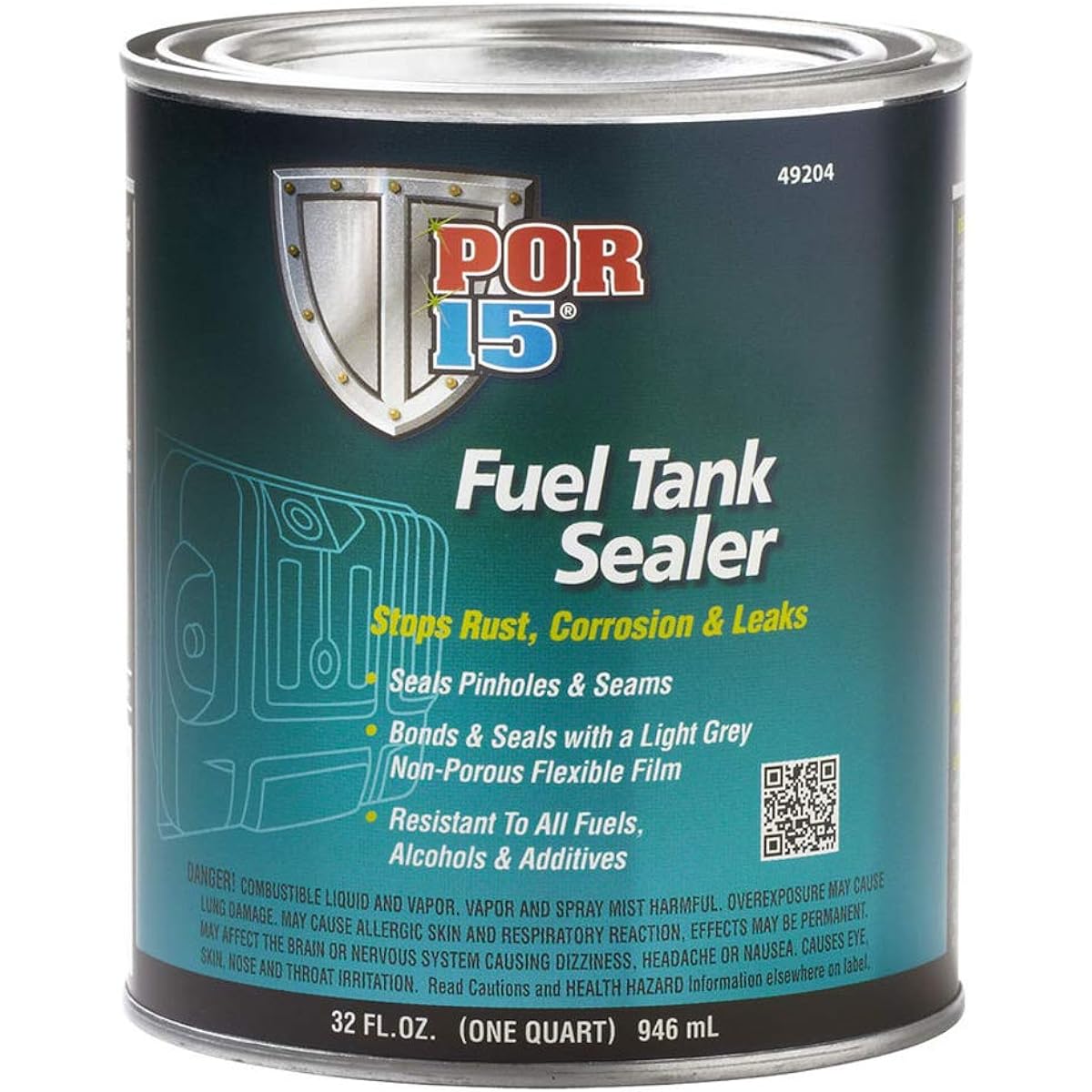 POR -15 fuel tank sealer -1 quot -prevention of rust, corrosion, leakage | Pinhole and seams | Non -permissive flexible films | Remember all fuel, alcohol, additives | Used for all metal tanks