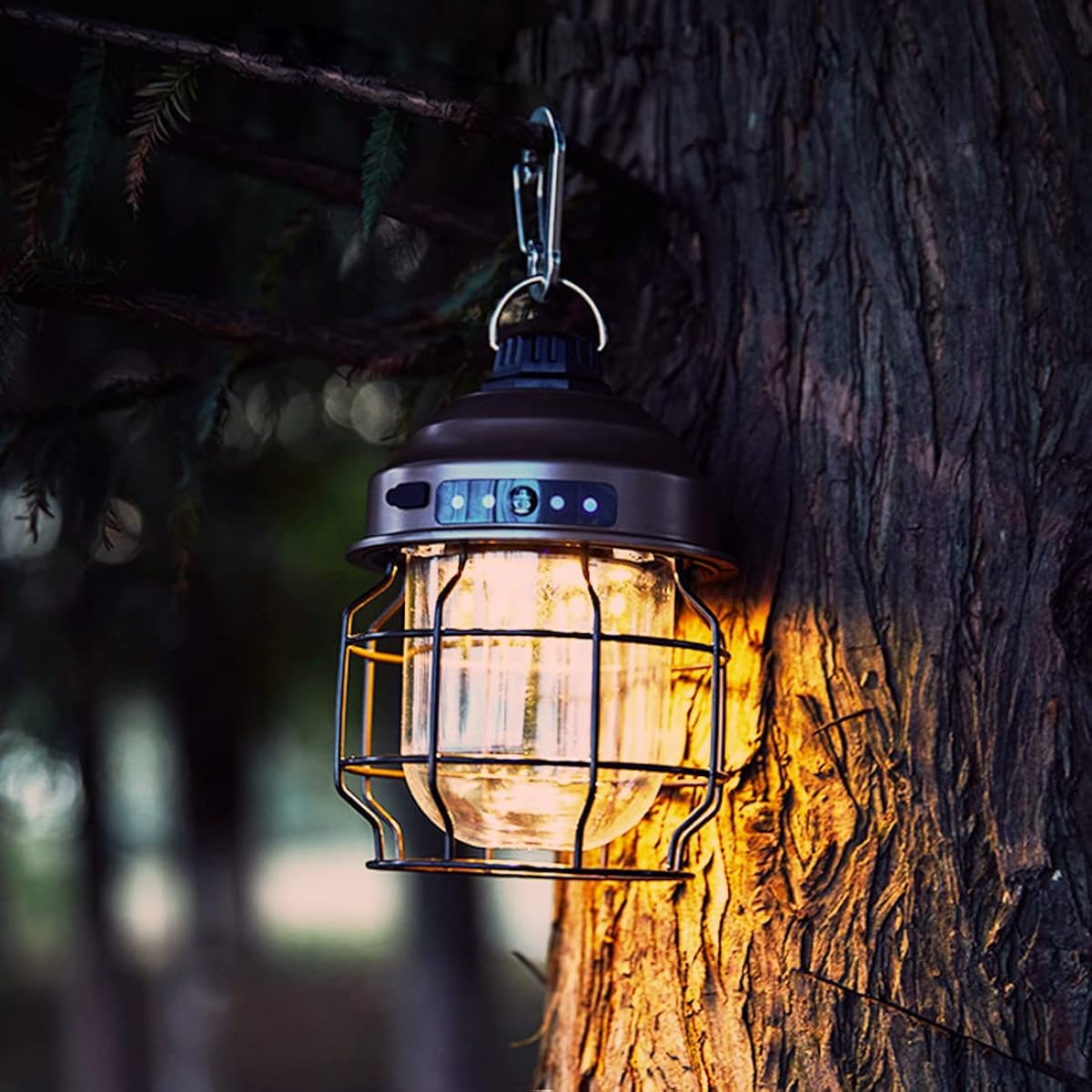 GOTUNS Advanced LED Lantern, Retro Style, Rechargeable Bulb Color, LED Lantern, High Brightness, 3 Color Switching, Stepless Dimming, Lantern, Camping, Retro, Tent Light, Sliding, COB Lantern,
