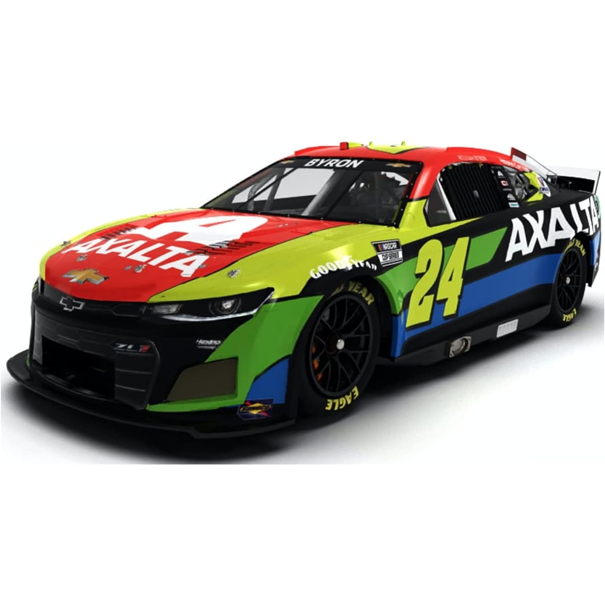 Salvinos J.R Model 1/24 NASCAR 2022 Camaro ZL1 Hendrix Motorsports "William Byron" Plastic Model SJMHMC2022WBP Molding Color