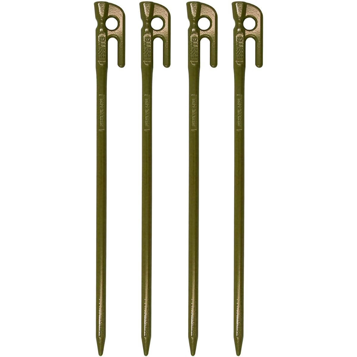[Made in Tsubame-Sanjo] Forged peg Elize stake 38cm Set of 4 Olive powder baked paint MK-380OG MADE IN JAPAN