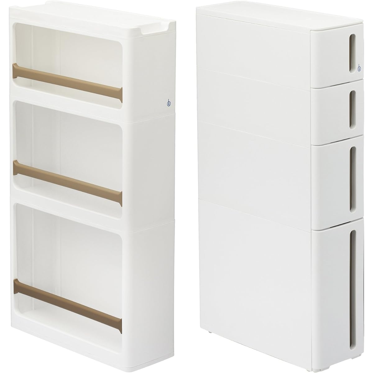 Sanka Gap Storage Complete Product Stranti Set of 2 Width 17cm Drawer & Rack Set Rack B Type & Drawer C Type White Made in Japan