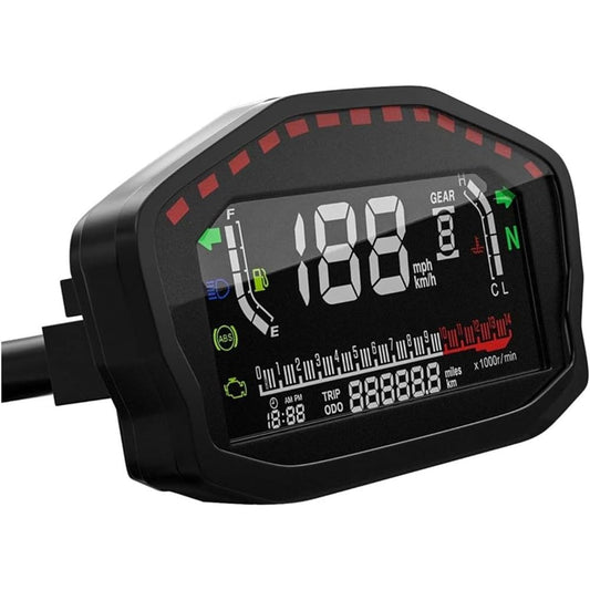 LED Indicator Odometer Fits for Honda Motorcycle Fits 1, 2, 4 Motorcycle Cylinder Universal LCD Digital Backlight Odometer Speedometer