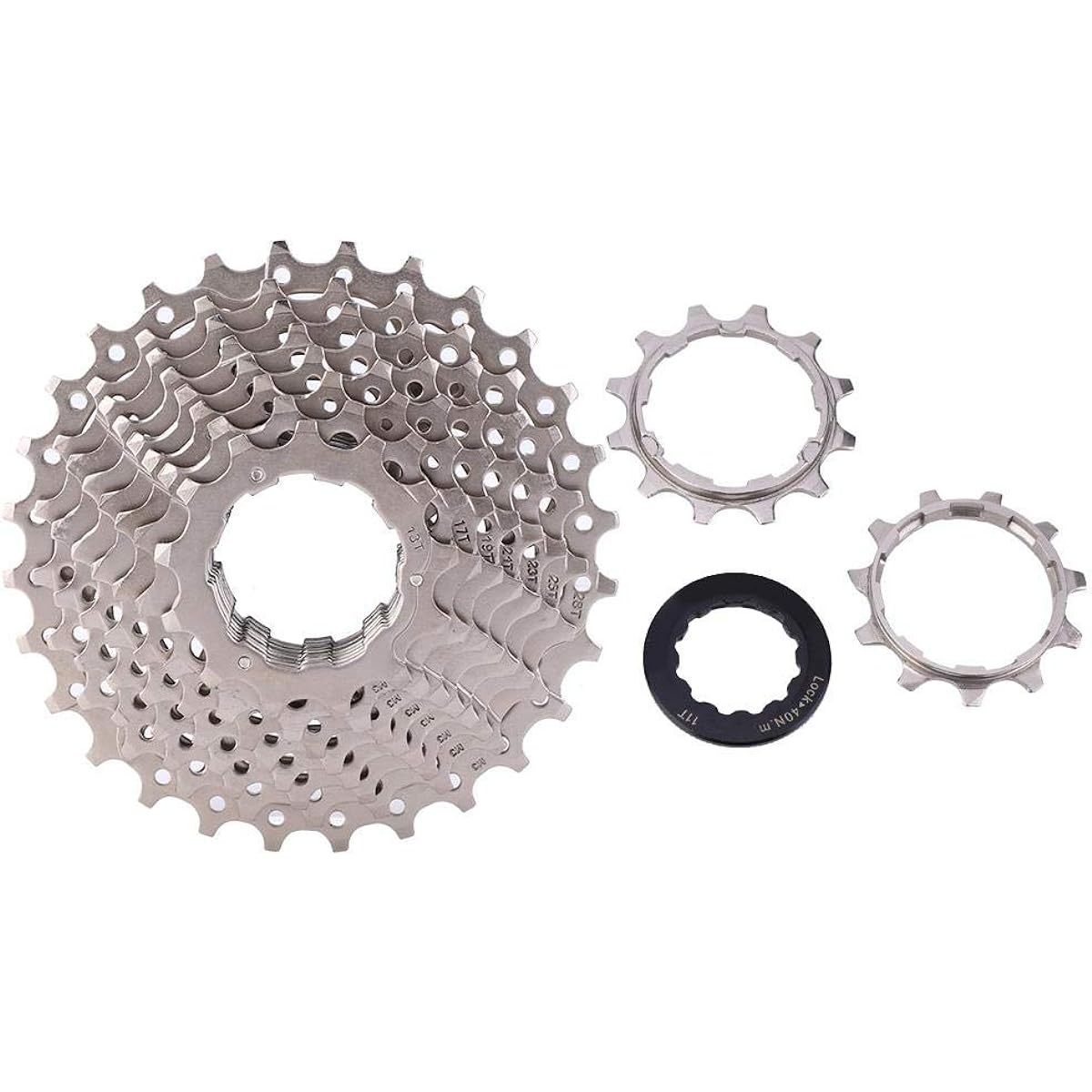 10s Sprocket Freewheel Hollow Design Lightweight Super Wear-resistant Steel 8/9/10/11 Speed 11-28T Road Bike Freewheel Cassette Sprocket Bicycle Replacement Accessories (10S-11-28T)