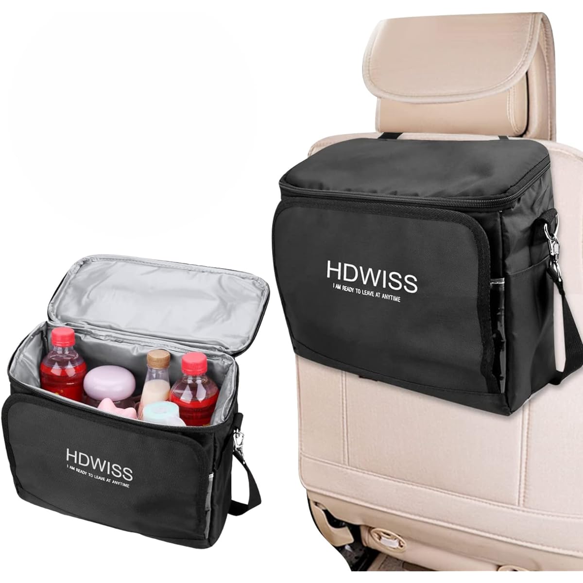Be Oshare Car Storage Pocket, Cold and Thermal Bag with Shoulder Strap, Multi-Bag, Cool and Thermal, Portable, Foldable, Tablet Holder, Multifunctional Storage, Large Capacity, Waterproof and Wear-resistant, For Picnics, Camping, Outdoors, BBQ, Home Use,