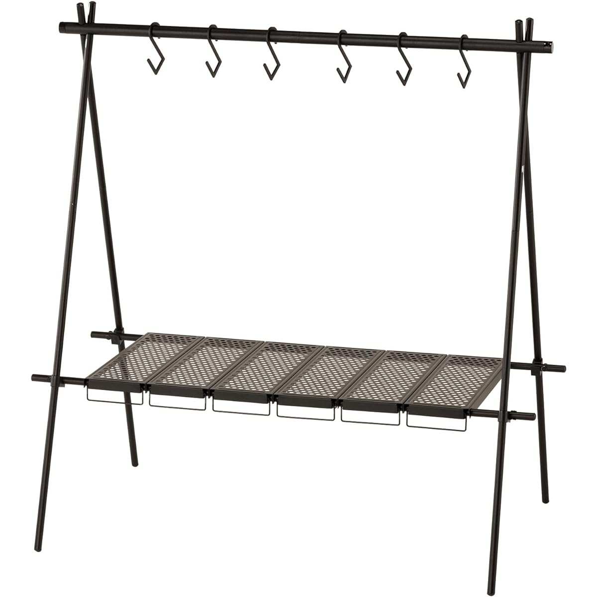 BUNDOK Multi Hanging Rack BD-919 Black Aluminum Alloy Camping Hook with 6 Pieces