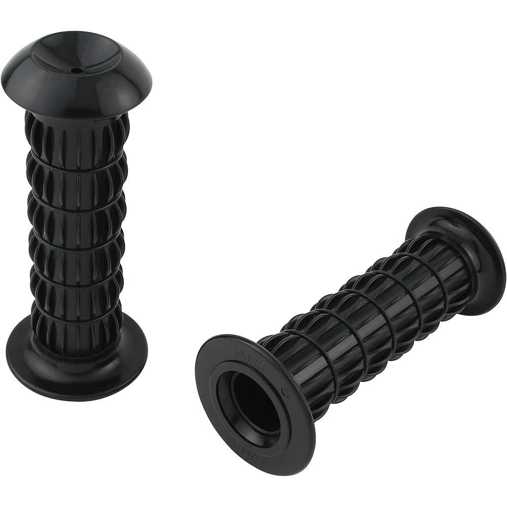 POSH Motorcycle Grip Z2 Type Classical Grip for 22.2mm Handlebar, Non-Penetrating Type Black 010572-BK-10
