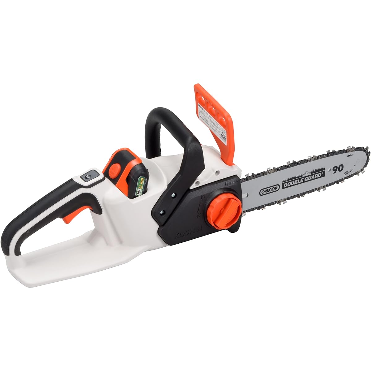 KOSHIN 18V 2.0Ah Rechargeable Chainsaw SCS-18RN with Battery and Charger Rear Handle Thin Branch Thick Branch Versatile Automatic Lubrication Battery and Charger Sold Separately White/Black