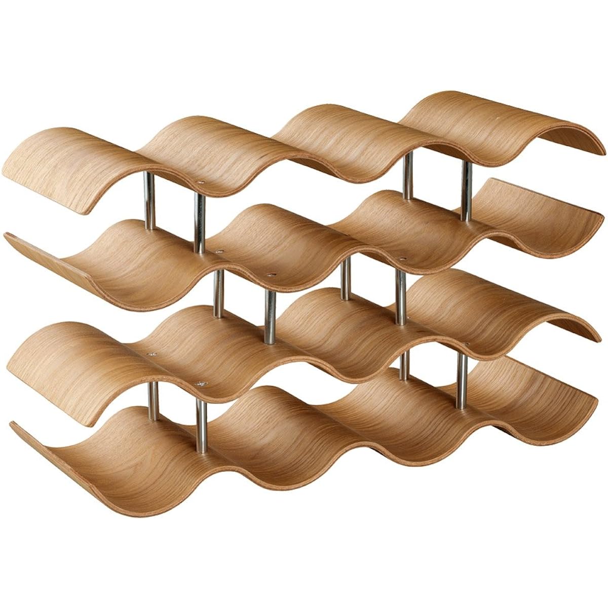 KINTO Wine Rack for 14 Bottles Willow Liquor Shelf Wine Bottle Storage 45150