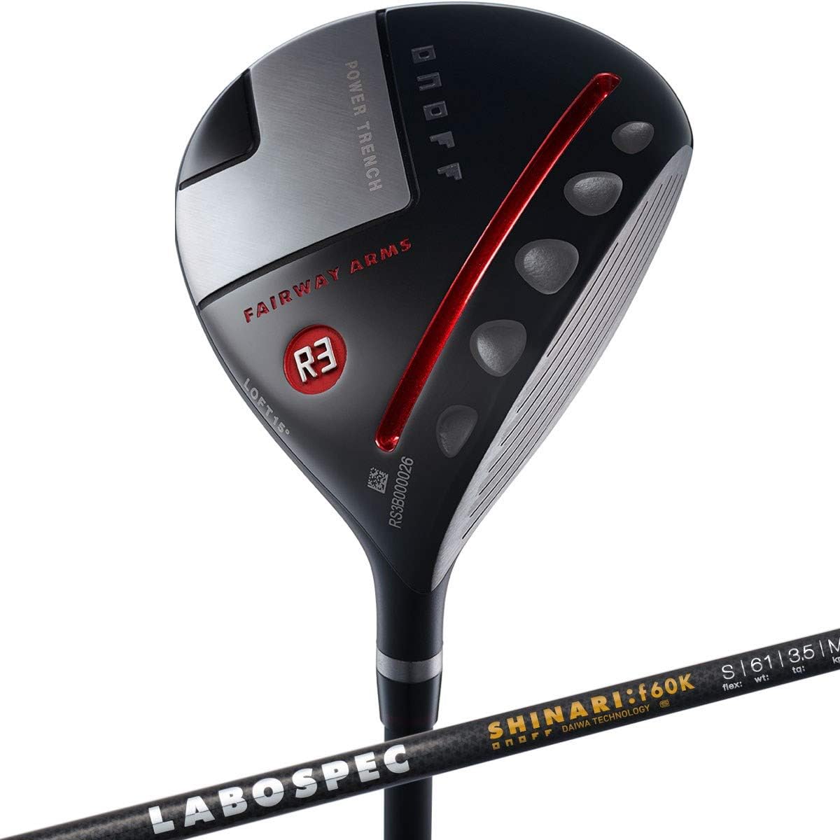 ONOFF Fairway Wood KURO Black Fairway Arms SNRF60K Carbon Men's Right Loft Angle: 15 degrees R3 Flex: S