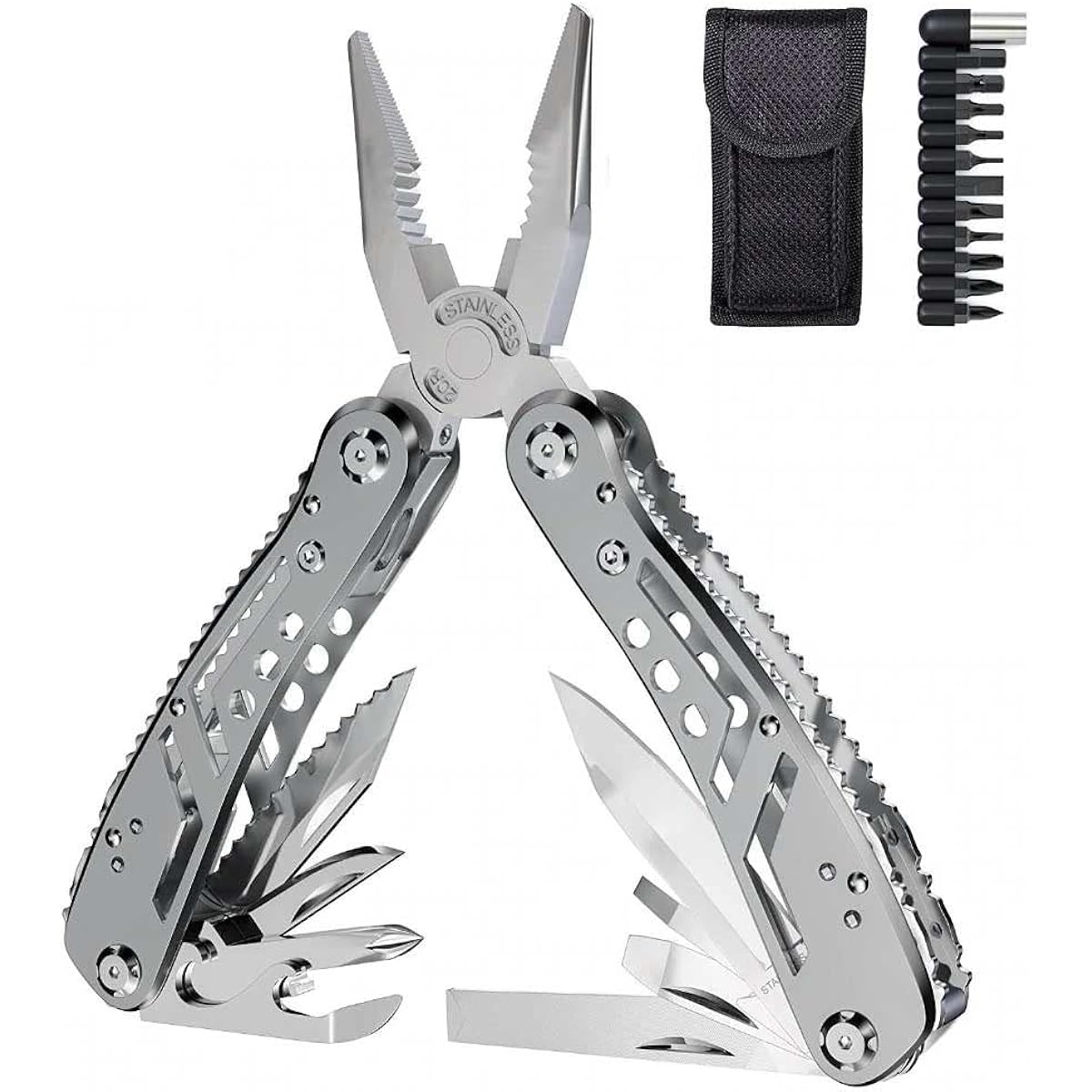 zmart Swiss Army Knife Multi Tool EDC Outdoor Camping Pliers Wire Cutter Knife Pliers Screwdriver Bottle Opener File Swiss Army Knife Outdoor Survival Tool Multi Tool