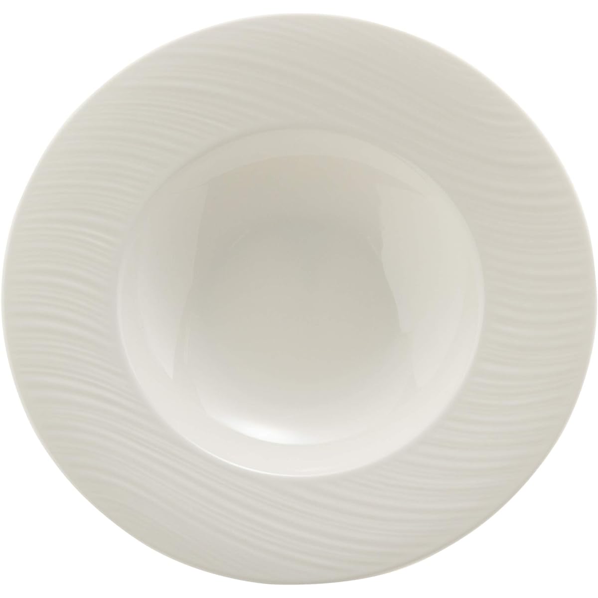 NARUMI Plate Aria 29cm White Simple Stylish Relief Rim Pasta Dish Deep Dish Microwave Warming Dishwasher Safe Gift Box Included 50763-5473