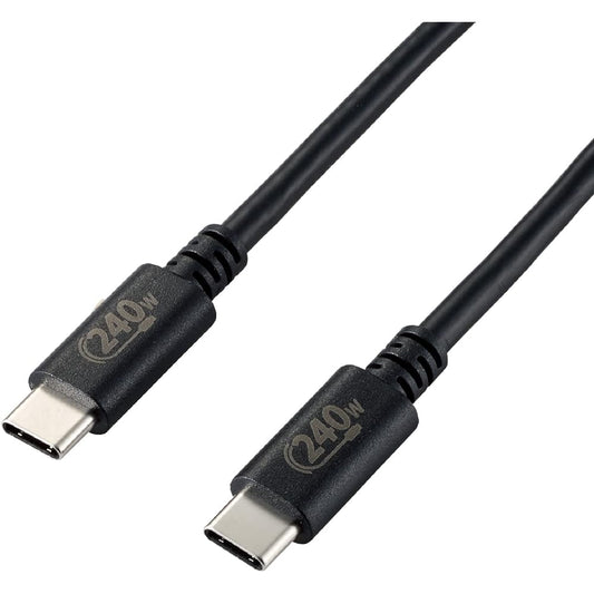 ELECOM USB Type-C Cable USB PD EPR Compatible iPhone 15 Compatible Ultra Fast Charging 240W USB-C & USB-C USB2.0 Standard Genuine Certified Product 2m Black U2C-CCPE20NBK