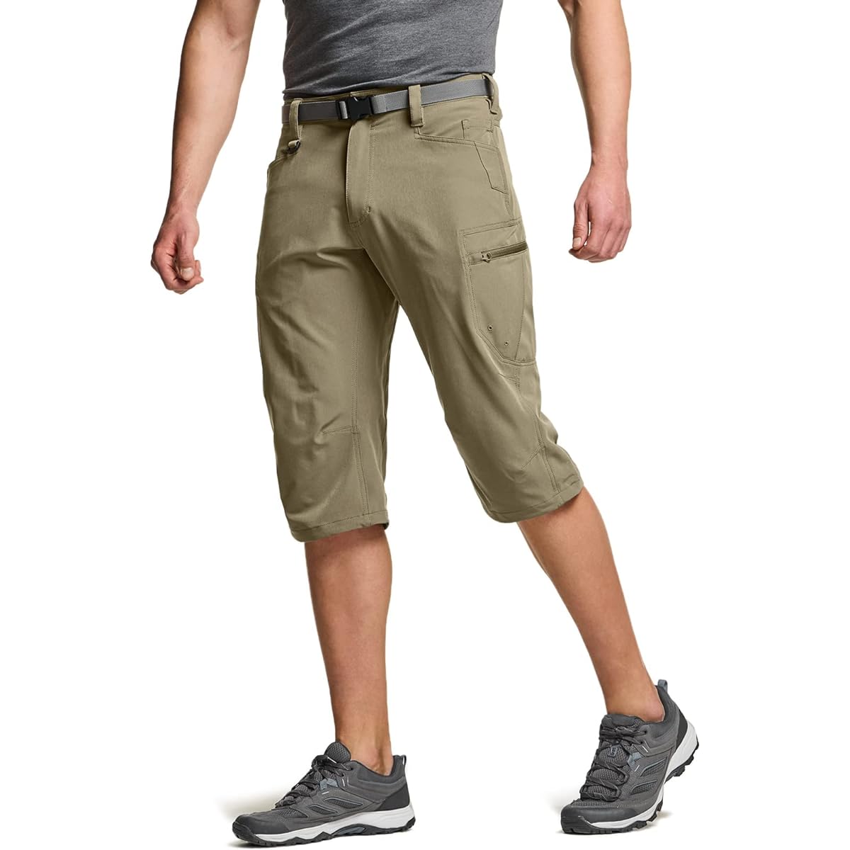Men's Shorts, Training Wear [Stretchy/UV Protection] With Belt, Stretch, Thin, Outdoor, Climbing, Sports, Running, Active, Capri Pants, Shorts, Trousers, Bottoms, Spring, Autumn