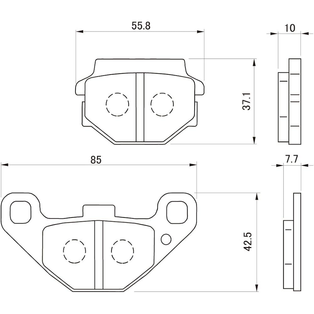 Daytona Motorcycle Brake Pad Hyper Sintered Pad (Sintered Metal Pad) Eliminator 400 (88-93) Estrella RS (95-06) Varios 2 (97-07) etc. 72457 Thread No.: 53