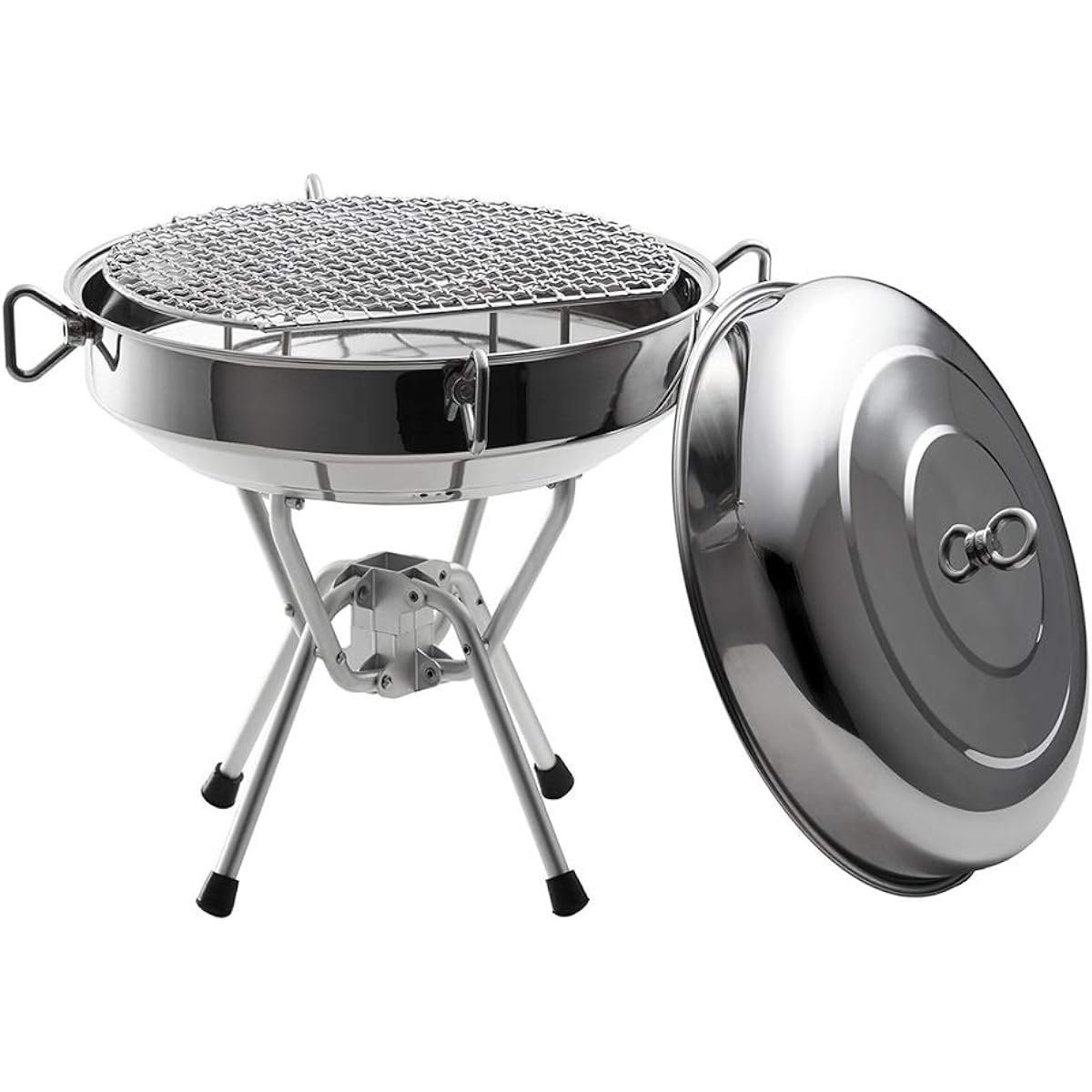 onway Fire Grill KANAE OW-4545-KANAE This circular grill set is easy to set up and comes with a lid for steaming. Convenient for outdoor camping and cooking with storage bag included