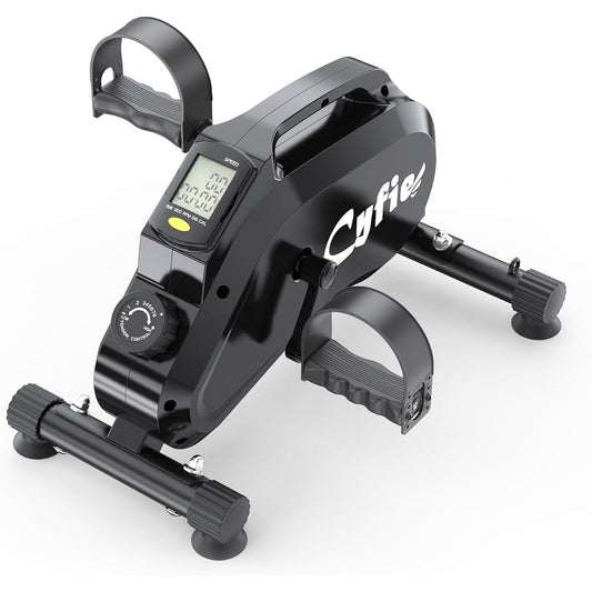 CYFIE Fitness Bike, Mini, Quiet, 8 Levels of Load, Large LCD Meter, Aero Bike, Diet Indoor, Home Use, Mini Exercise Bike, Health Equipment, Elderly, Eliminate Lack of Exercise, Small Magnet, Lightweight, Easy to Move, Compact, Space Saving, Telework, Eas