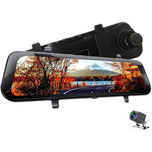 Front and rear camera parking monitoring 9.66 inch mirror type drive recorder digital inner mirror 1080P with 32GSDHC card front and rear simultaneous recording engine-linked rear camera ALS-OK935-1