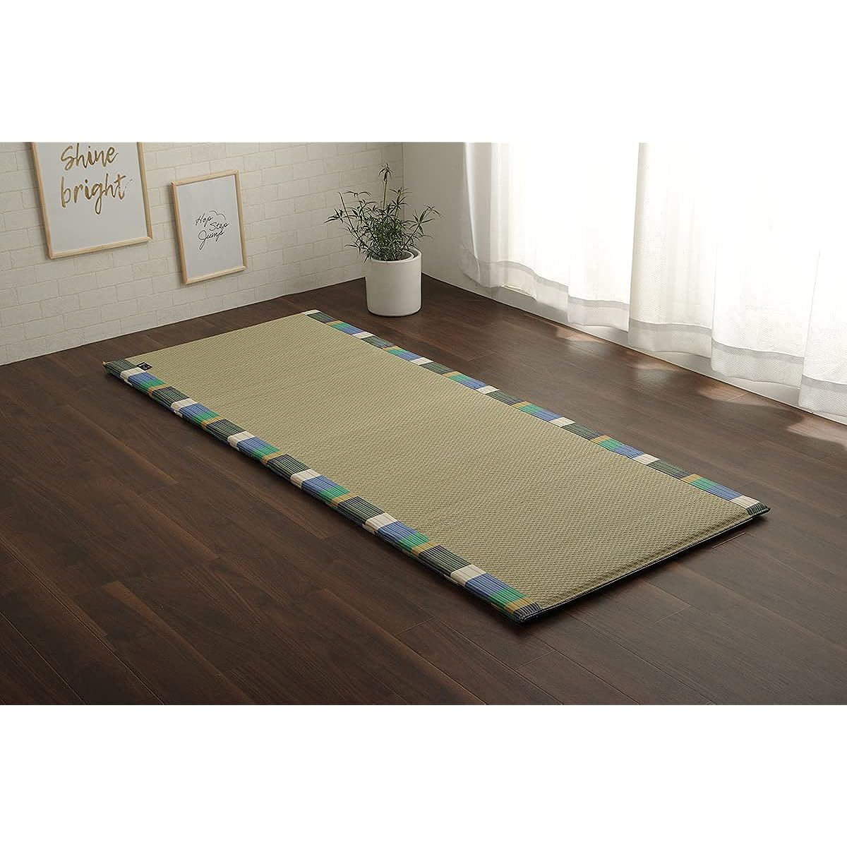 Ikehiko Corporation Igusa Igusa Mat Domestic Mat Sleeping Mat Free Mat Iroha Compact Mat Green Approx. 70 x 180cm Medium: Hard Cotton 20mm #7542409