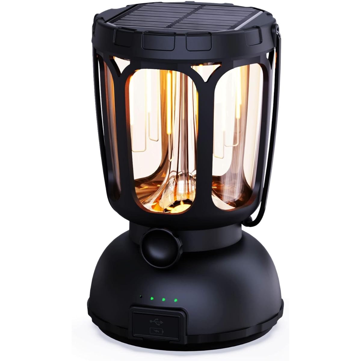 LED Lantern, Solar Charging, Camping Lantern, 6,000 mAh, Mobile Battery Function, High Brightness, 650 Lumens, Supports Both Cool Light and Flame Color, Stepless Dimming, USB Charging, Solar Powered,