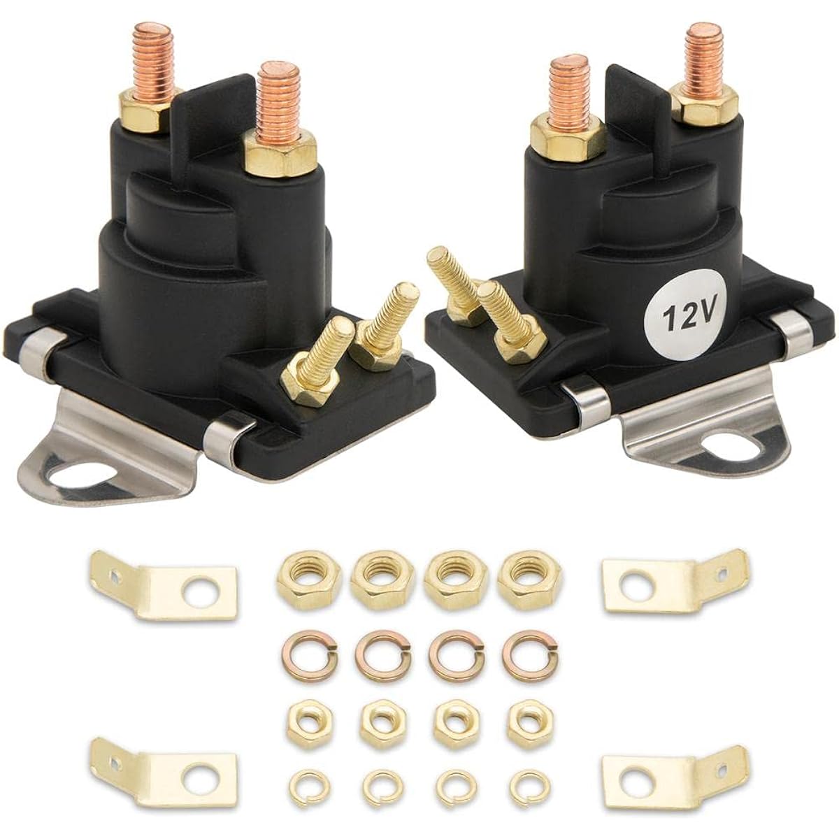 12V (2 pieces) Starter/Power Trim Solenoid-89-96158T Starter Relay Solenoid MerCRUISER MERCURY MARINER Outdoor Motor Motor 35-275 HP 89-818864T 89-84607 8996158 8996158T