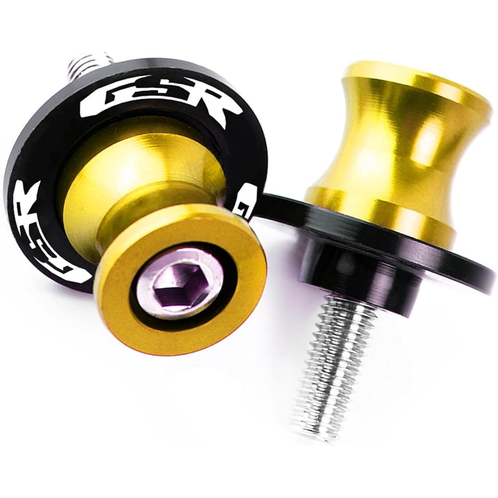 Swing Arm Spool Slider Stand Motorcycle Accessories CNC Aluminum M8 Swing Arm Spool Slider Stand Screw For Suzuki GSR 750 600 400 GSR400 GSR600 GSR750 8MM (Color : Gold)