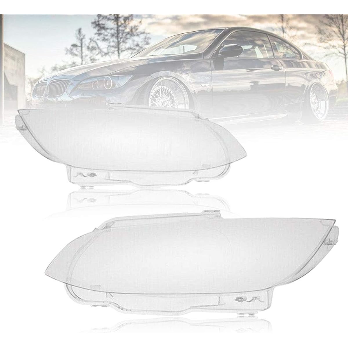 Replacement Headlight lens cover 2006-2009 BMW E92 E93 2 door 2008-2012 M3 Revitalized appearance with both clear lens clean for both the driver side and passenger seat side