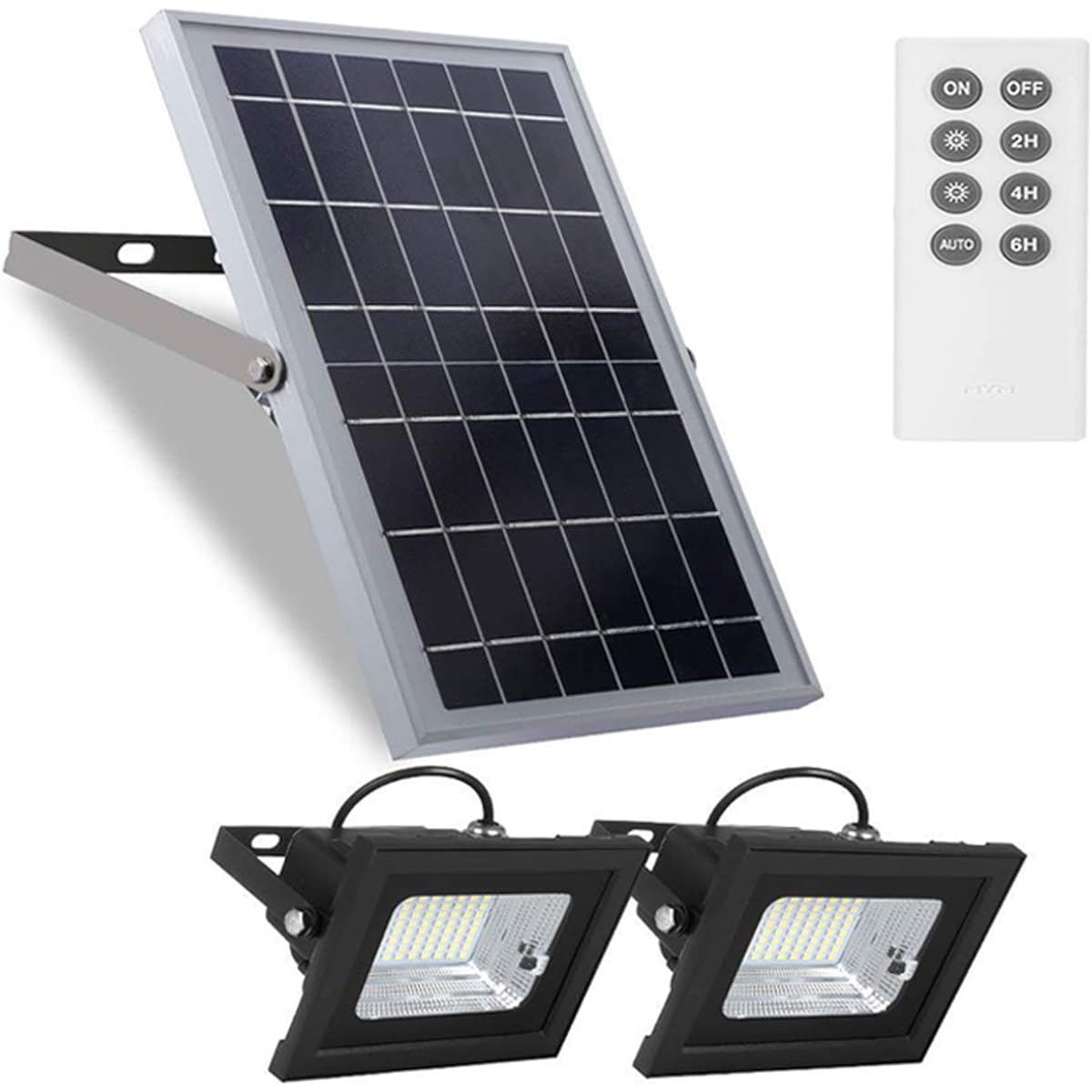 Solar Flood Light LED Flood Light Solar Powered Waterproof Remote Solar Light 10W 6V 13.6"x 9.3" Solar Panel Light Set of 2 5.1"x 3.9" 800LM Outdoor Floodlight