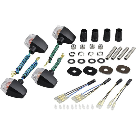 POSH Motorcycle Supplies Turn Signal Classical Slim & Sharp Type Vehicle Specific Set ZEPHYR750/RS('04~) ZRX400II('04~) Black Body/Clear Lens 031647-56