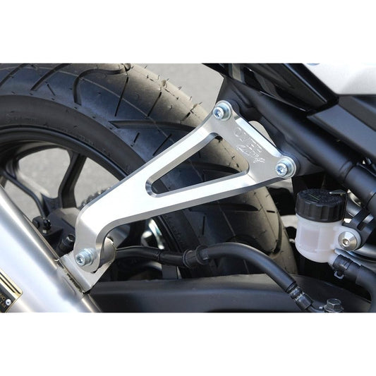 OVERRACING Aluminum Billet Muffler Stay Machined Aluminum Alumite Finish Silver Genuine Muffler/OVER Muffler (17-35-01/17-35-02/25-35-01) Compatible with YZF-R25(15-)36-35 -01