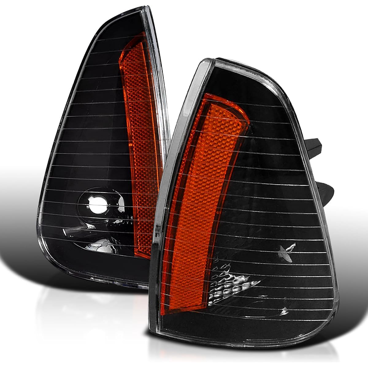 SPEC-D TUNING Black Housing Clear Lens Corner Light 2006-2010 DODGE CHARGER Parking Signal Lamp Acembris Left+Right Pair
