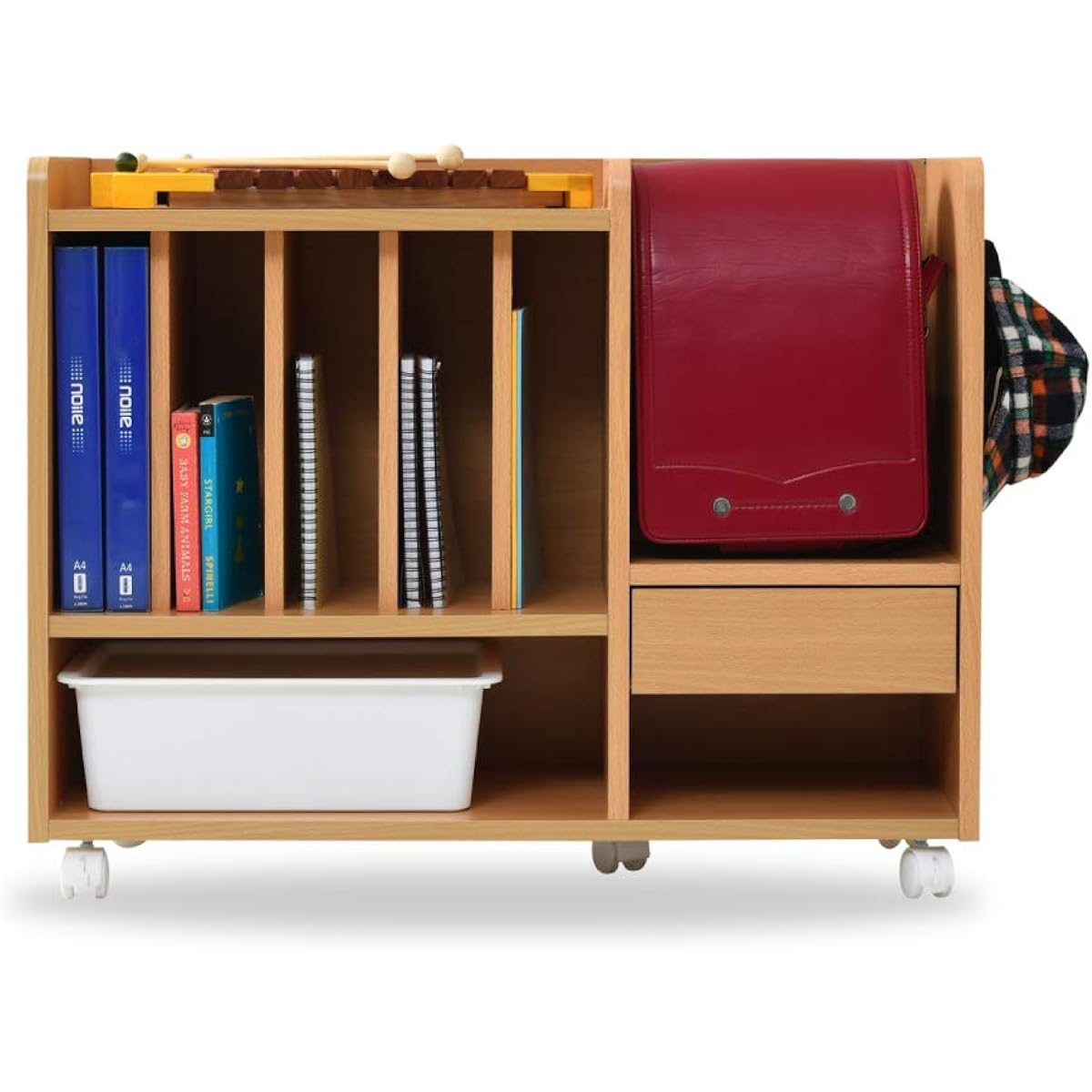 JK Plan School Bag Rack Under Counter Width 80 Height 62 Depth 30 Picture Book Rack with Casters FRM-0125-NA Nazi