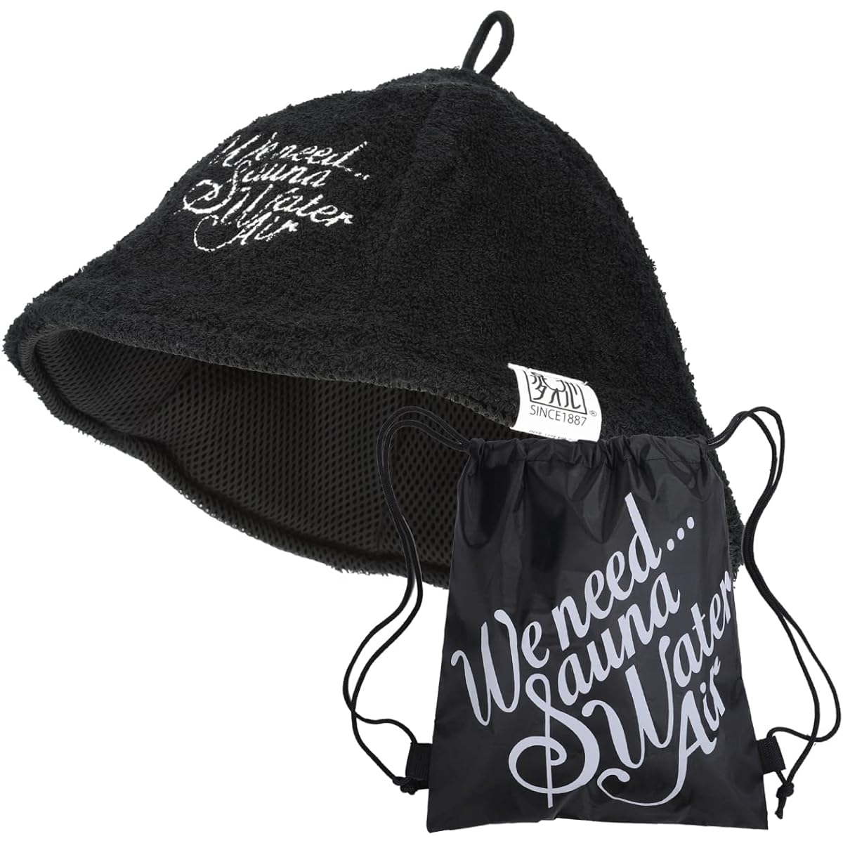 [Primal Blue] Sauna Hat Air Washable Senshu Towel Made in Japan Pile Fabric Towel Fabric Sauna Cap Sauna Hat Men's Women's Unisex One Size Fits Most Comes with Pouch Antibacterial Deodorant Cross Russell