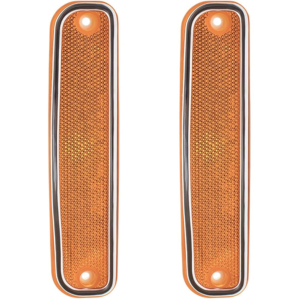 Aftermarket replacement driver and passenger seat set front signal side marker light chrome trim with chrome trim 1973-1980 C/K pickup track survan blazer Jimi 6270434