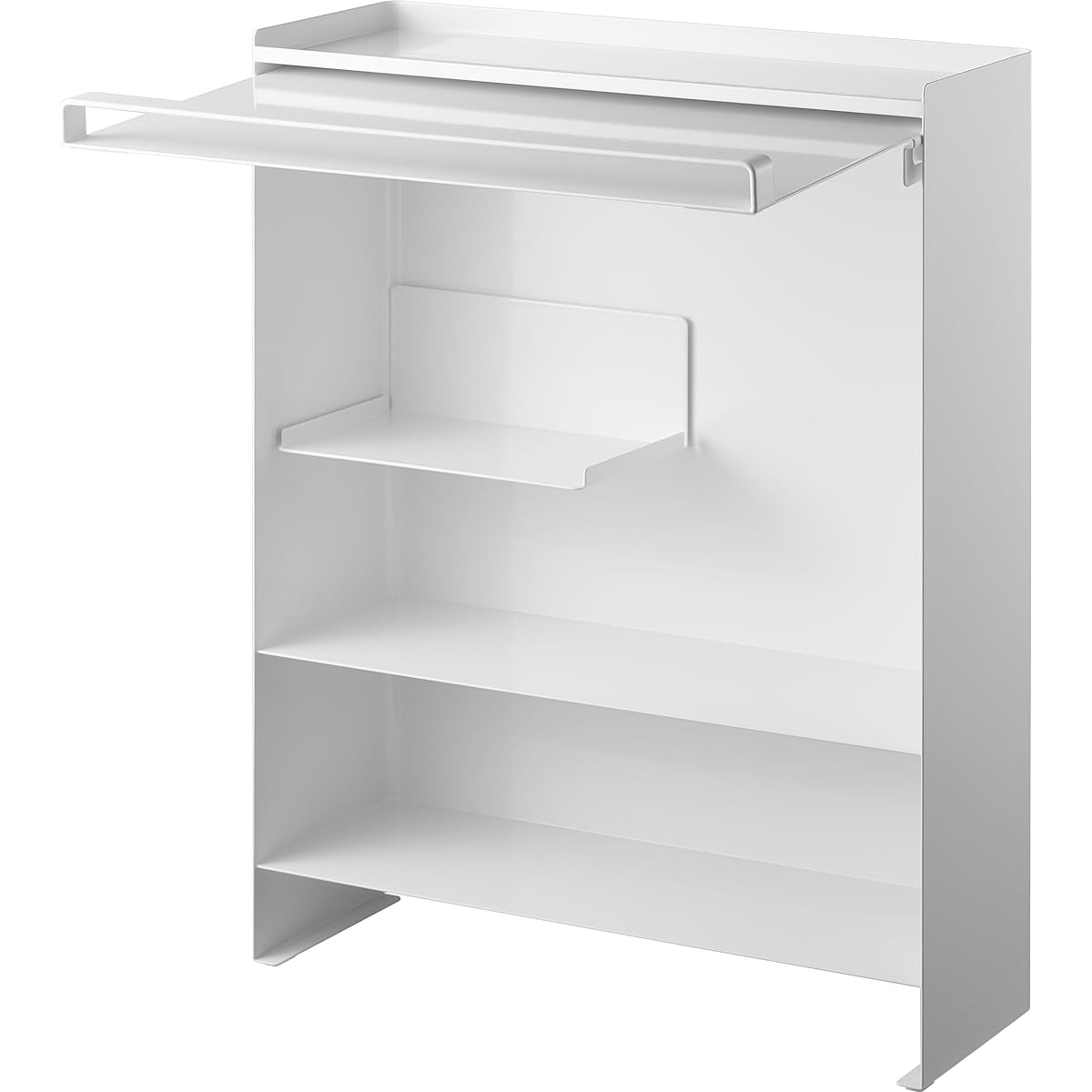 Yamazaki Jitsugyo Open Front Concealable Seasoning Rack White Approx. W38 x D16.3 x H49.2cm Tower Large Capacity Stove Side Kitchen Rack Guards Against Dirt 2009